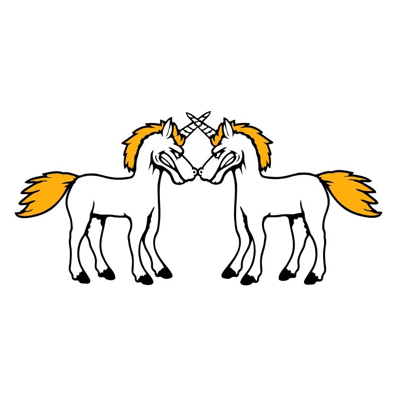 2 Unicorns Fight Evil Angry Attack Duel Team