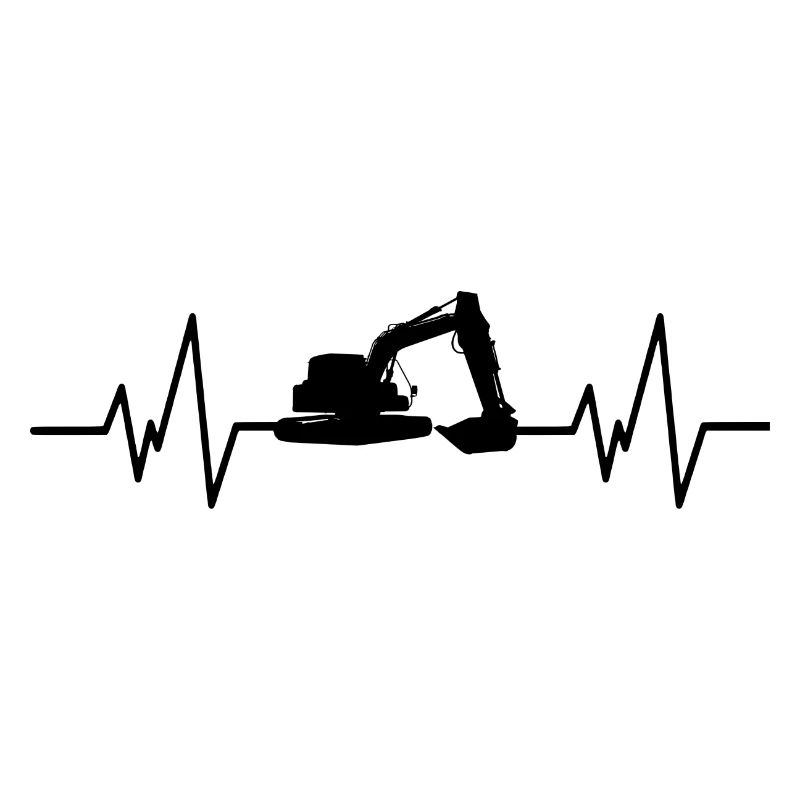 Excavator construction site heartbeat