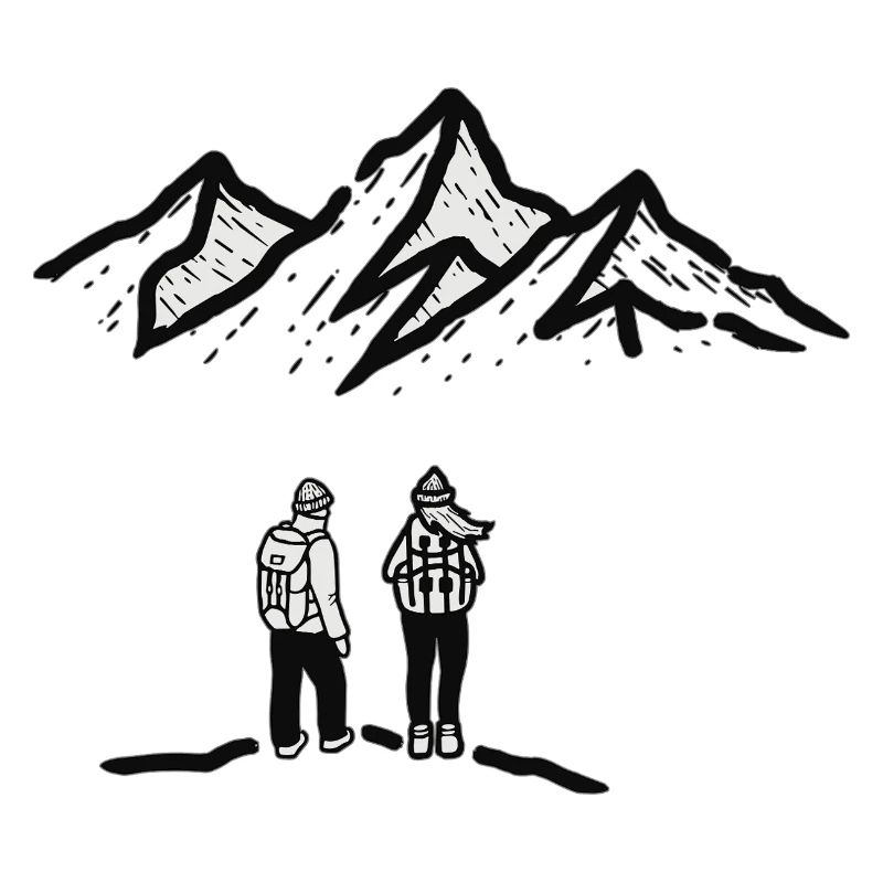 Gipfelpfad: Bergsteiger Duo