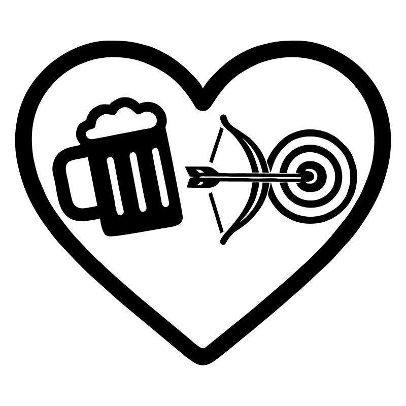 Heart Beer Bogenschießen Humor