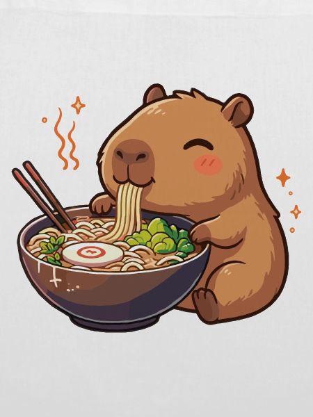 Capybara mit Nudeln Ramen kawaii Capybara