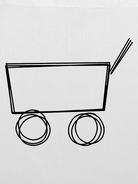 Bollerwagen handgezeichnet