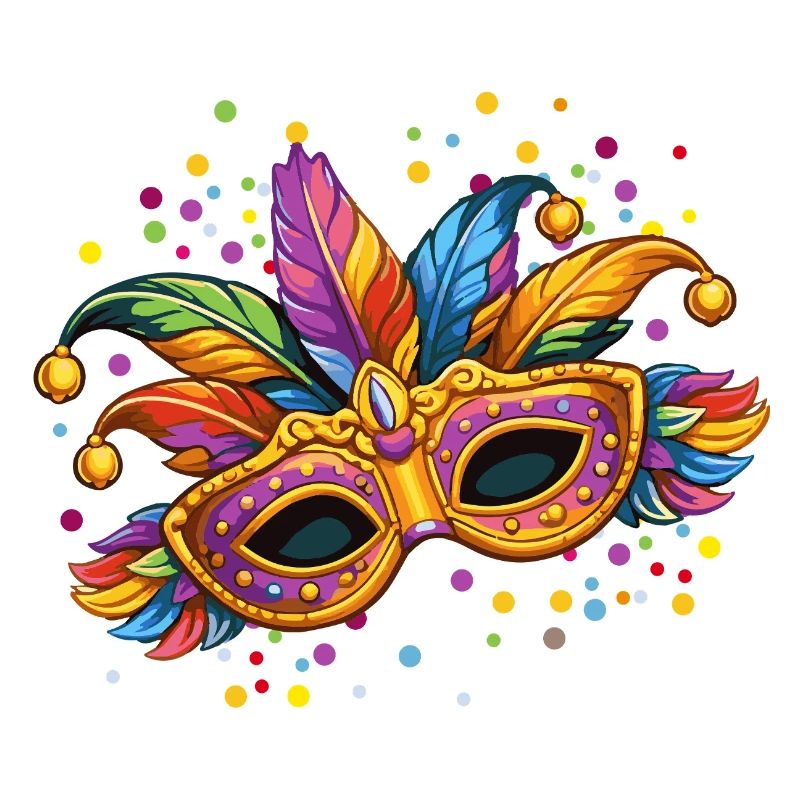 Masque de carnaval coloré – motif élégant de carnaval