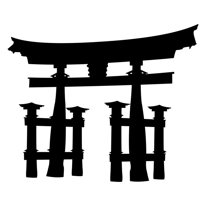 Japanisches Torii oder Tor transparentes Schattenbild