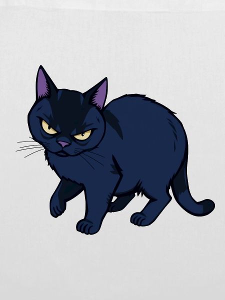 Grimmige schwarze Katze