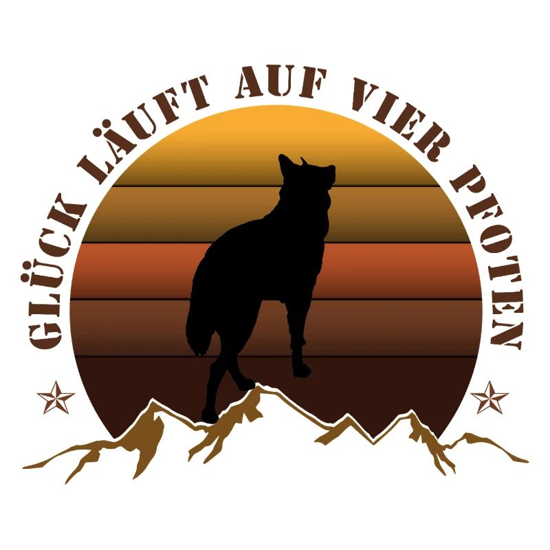 Evening wolf on mountain backdrop