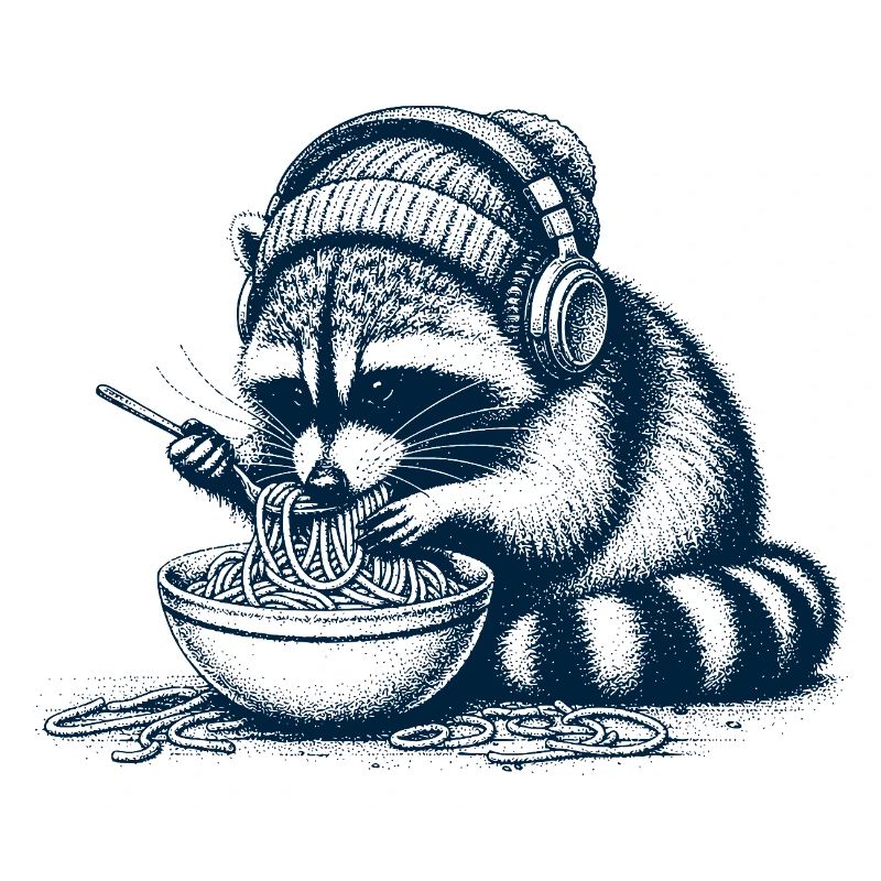 Spaghetti Waschbär