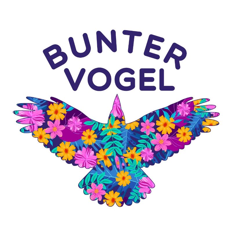 Bunter Vogel und Blumen
