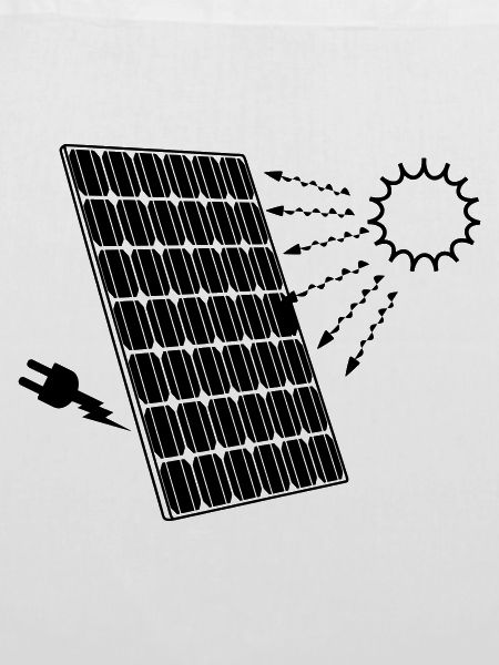 Solar panel with sun