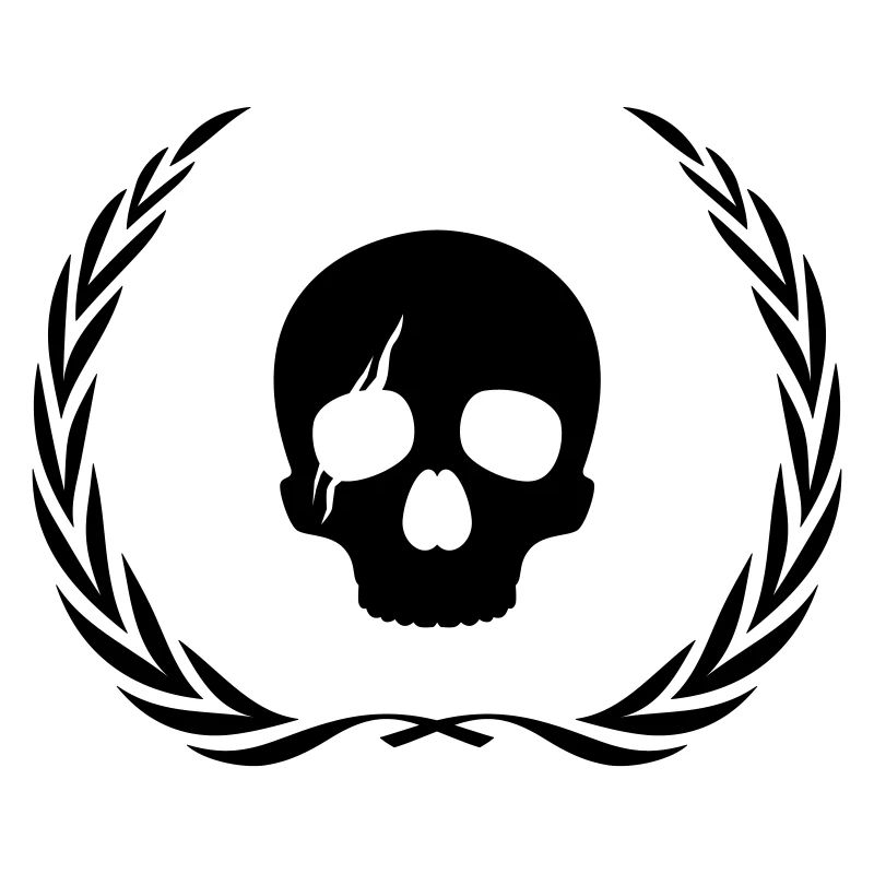 Skelett Totenkopf Kranz