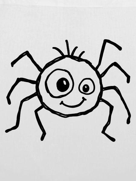 Niedliche Halloween-Spinne im Kritzelstil