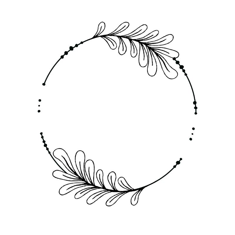 Black circle frame with leaves