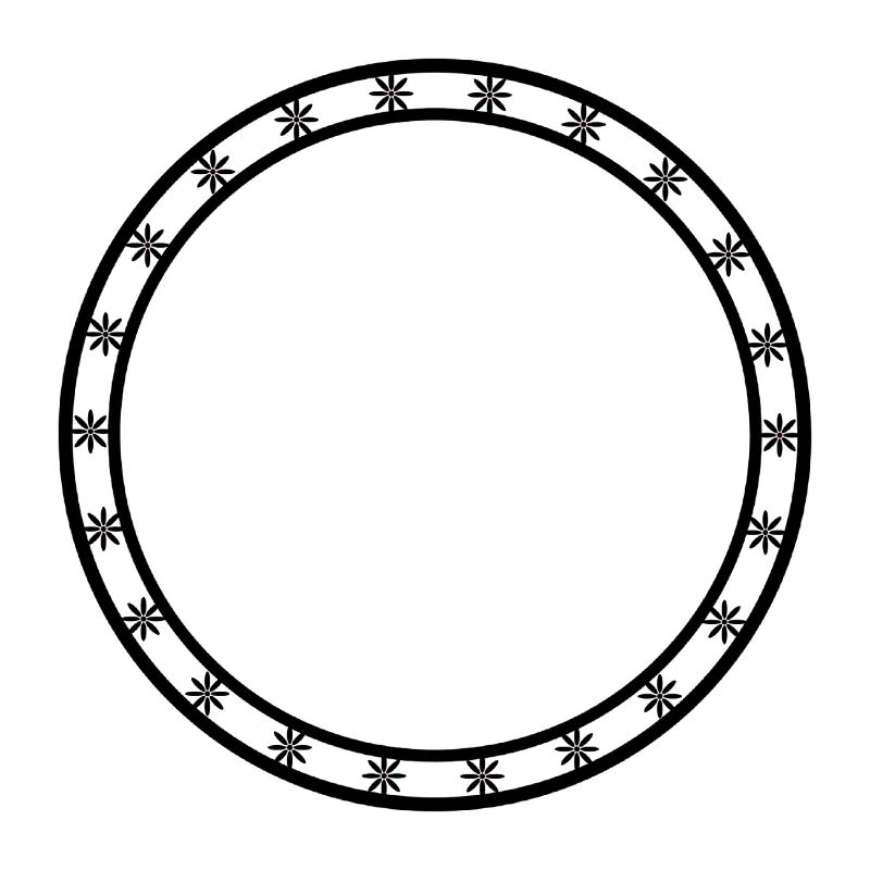 Black circle in snowflake decoration