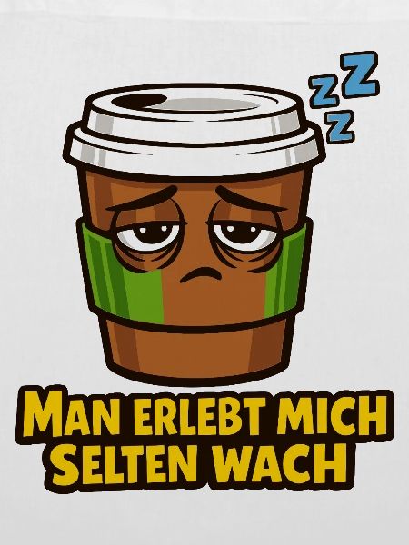 Schläfriger Kaffee Spruch