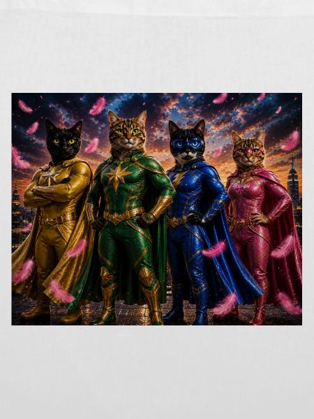 Superheldenkatzen mit Umhang