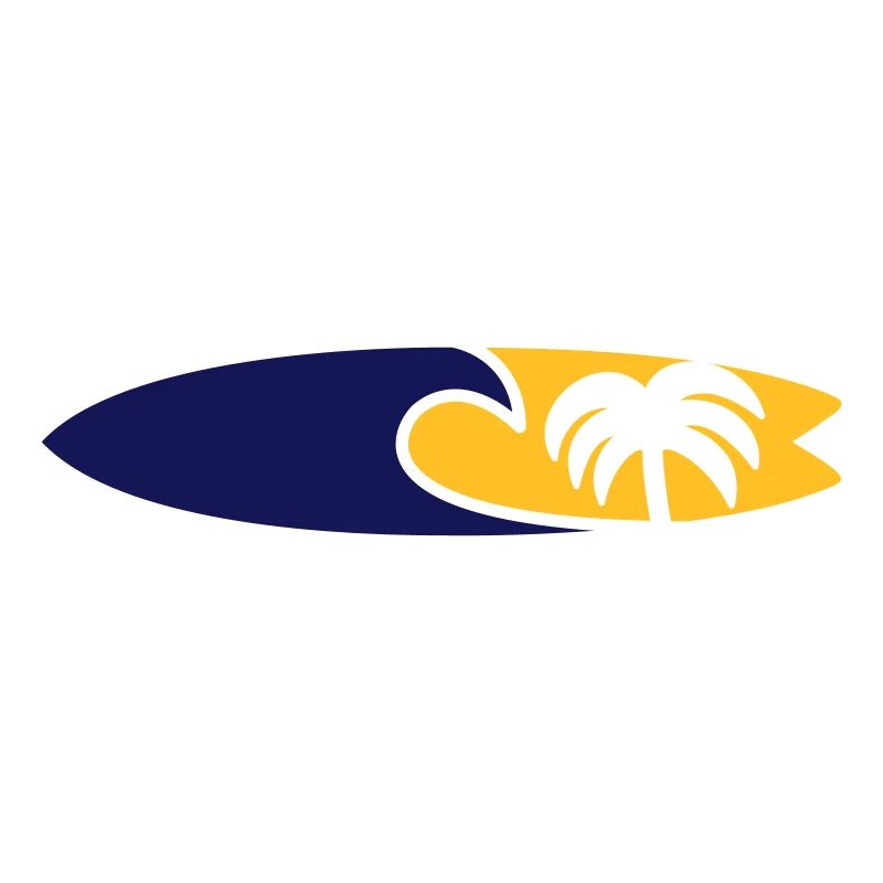 Surfboard Wave Palm Tree
