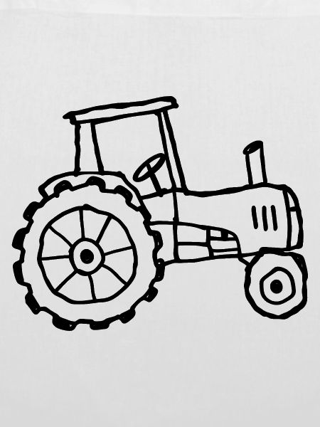 Traktor – Kindliche Kritzelzeichnung