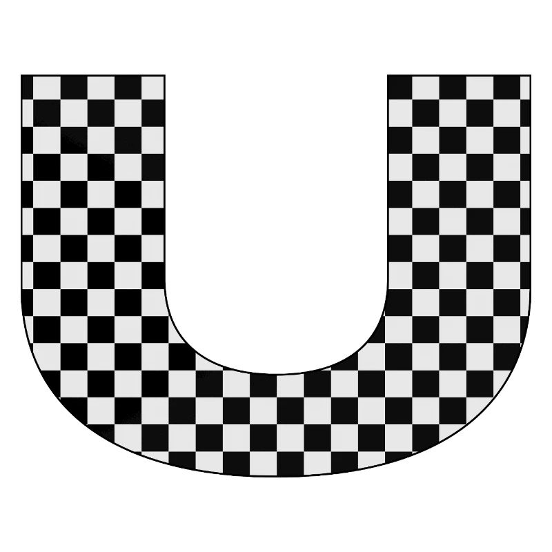 U – Checkerboard Typography Statement