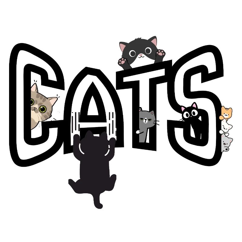 Katzen, die vom Rand hervorlugen