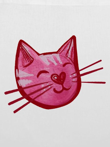 Pink Katzenherz Aquarell