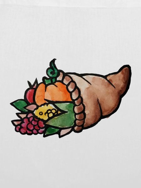 Aquarell Cornucopia Harvest