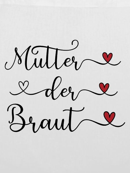Mutter der Braut handgeschriebener Schriftzug mit 