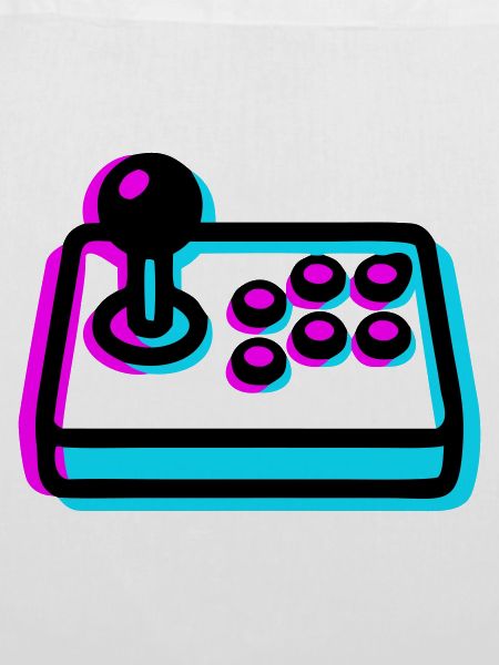 Cyan Arcade Stick Glitch Grafik