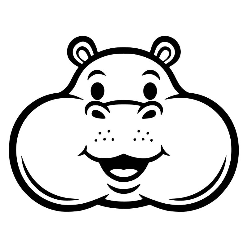 Lachendes Hippo Kopf Gesicht Comic Vektor