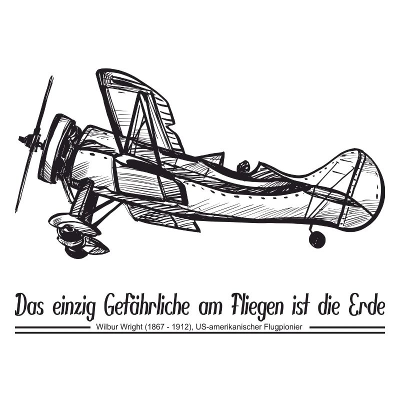 Flugzeug Propeller Old Timer Pilot-Spruch, schwarz