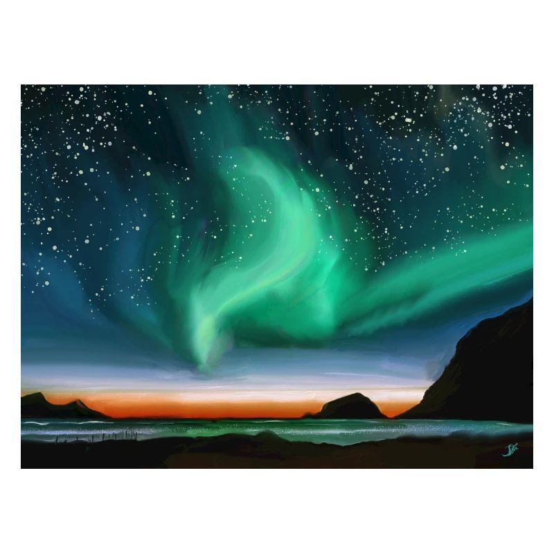 Nordlichter - Ölgemälde