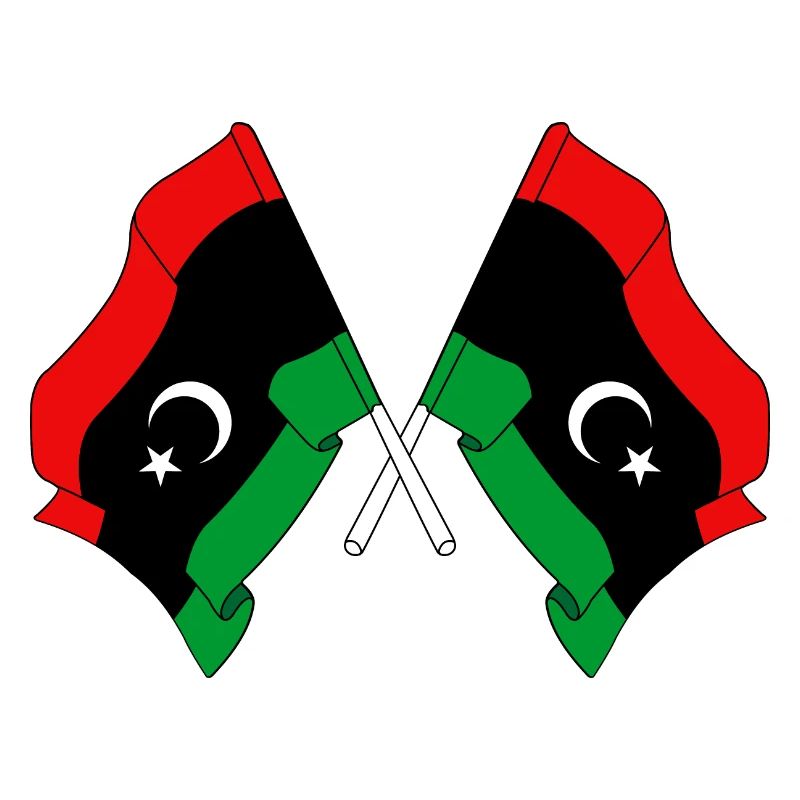Two flags Libya