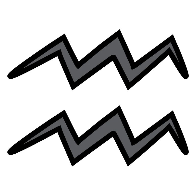Wassermann Sternzeichen Symbol Schwarz & Grau