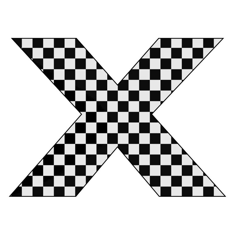 X Checkerboard pattern in black and white