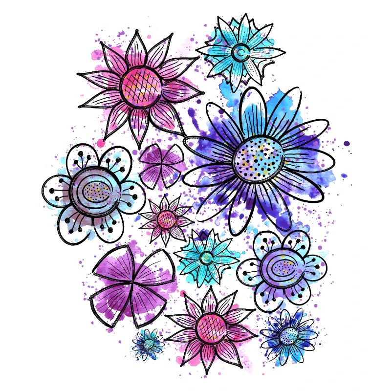 Blüten (Umriss, Flecken)