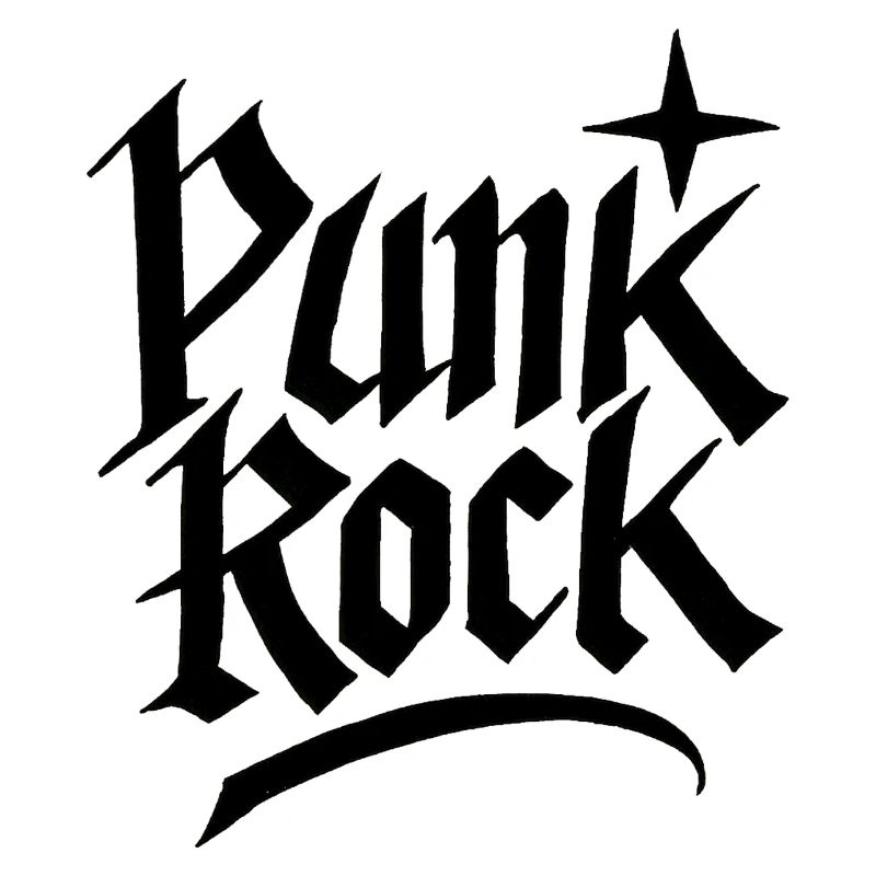 Punk Rock Gothic Schriftzug
