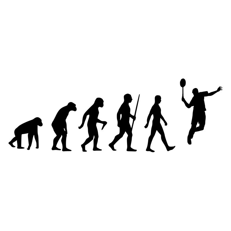 Evolution - badminton, badminton, human, monkey