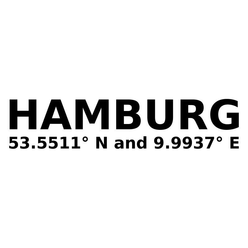 Hamburg - with geo coordinates horizontal