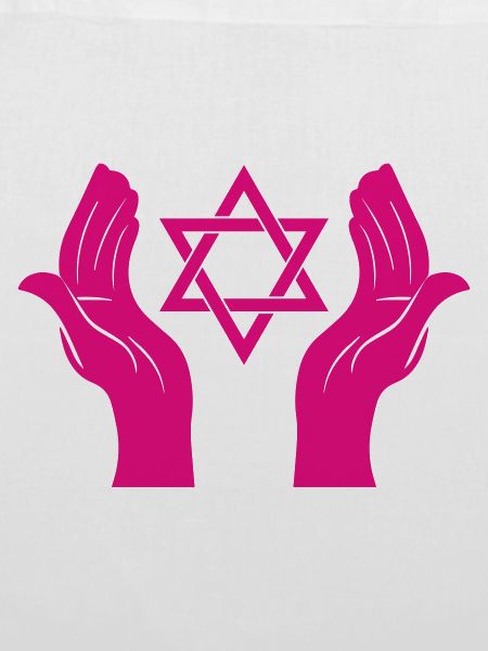 Magenta Hände mit Davidstern