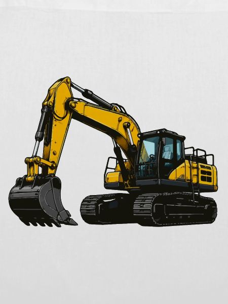 Gelbe Baumaschine Bagger