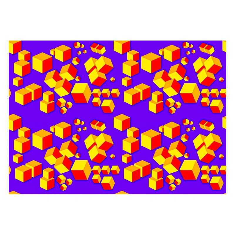Déco motif cube coloré
