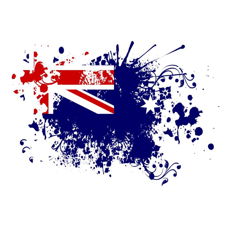 Australien Flagge Farbspritzer Down Under