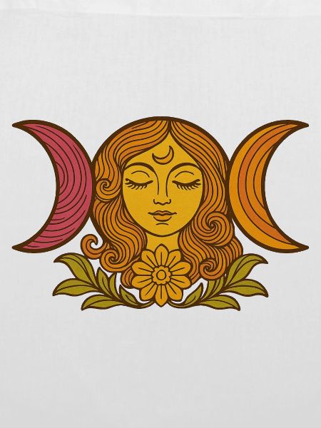Himmlische Mondphasen mit Blumenmotiv
