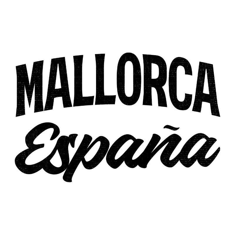 Mallorca Spanien Retro Schriftzug