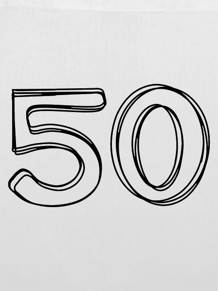 Zahl 50 handgezeichnet