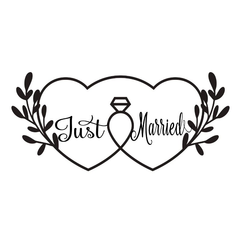 Verschlungene Herzen & Ring - Just Married