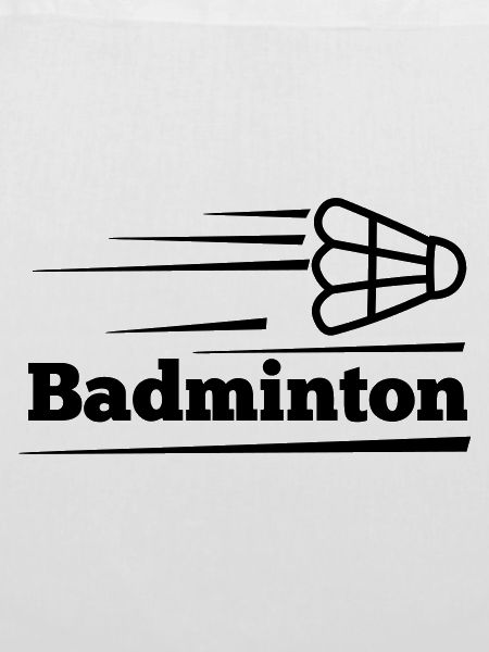 Badmintontext mit überfliegendem Shuttle