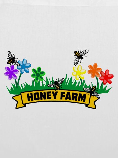 Honigfarm mit bunten Blumen