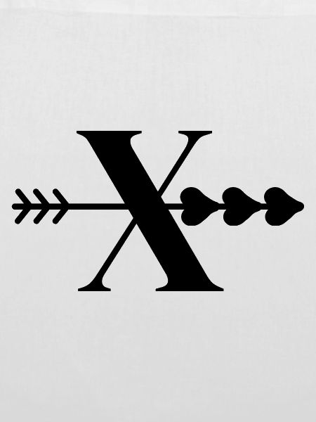 Buchstabe x Herzpfeil