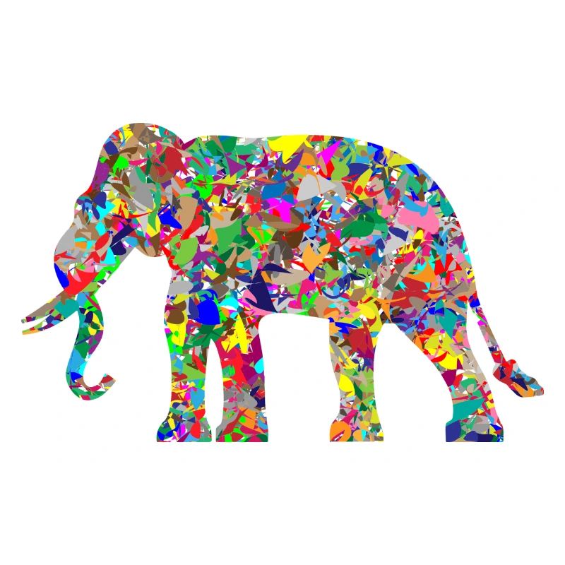 Elefant bunte Farbkleckse Geschenk Geschenkidee