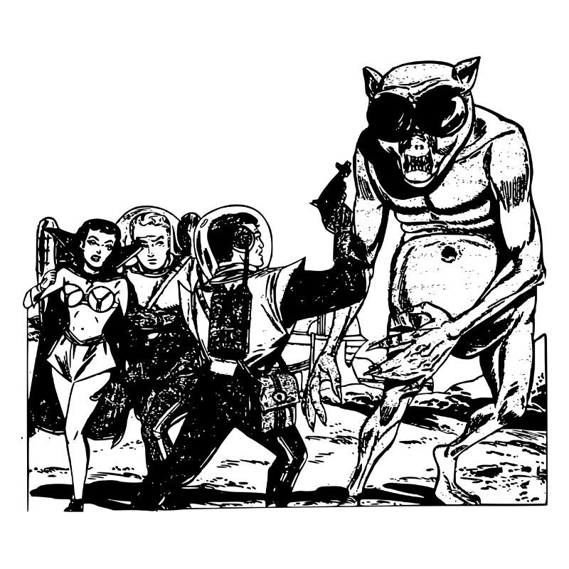 Old retro future Alien Monster Design